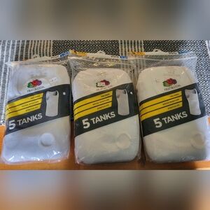 3 PKG Fruit of the loom (5)pk Boys Tanks 15 tanks total